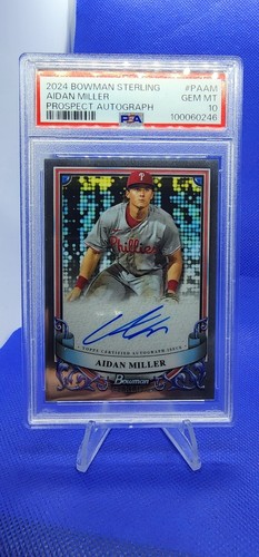 2024 Bowman Sterling Aidan Miller Prospect Auto Autograph #PA-AM PSA 10 Phillies