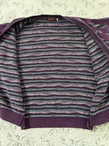 Bachrach Cardigan V Neck Large Vintage 80's Grandpa Grunge Cobain Cool - Picture 10 of 12