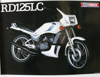 Yamaha RD125LC 125 Rdlc White Briefs Black Motorcycle Poster Poster Poster