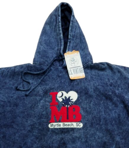 I Love Myrtle Beach SC Hoodie Sweatshirt Adult 2XL Island Resort College Skate - Picture 2 of 5