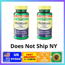 Spring Valley Melatonin Tablets Dietary Supplement Value Size, 5 mg, 240 Ct, 2pk