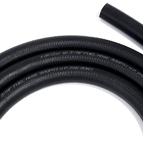 LokoCar 3/16 inch Fuel Hose Line Push Lock NBR Rubber SAE 30R7 5FT 300PSI Black - Bild 11 von 17