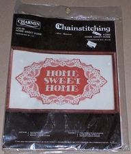 Janlynn "Home Sweet Home" Chain Stitching Kit NIP 20x12"
