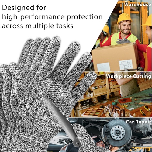 5 Pairs (L) Cut Resistant Gloves Level 5 Protection for Kitchen, Upgrade Safety - Picture 8 of 13