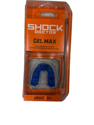 Shock Doctor Sport Gel Max Blue Mouthguard Adult Ages 11+