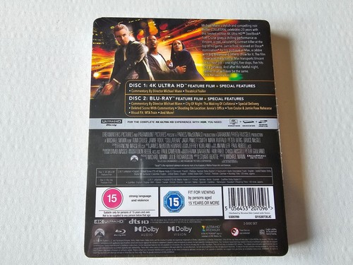 Collateral 4k + Blu Ray Steelbook Limited Edition Tom Cruise Jamie Foxx SEALED - Picture 2 of 10