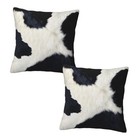 Black and White Western Cow 18" x 18" (Pack of 2) Western Cow Print Cowhide