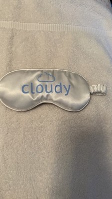 cloudy Single Sleep Mask Eye Mask with Elastic Strap, White/Blue/Black