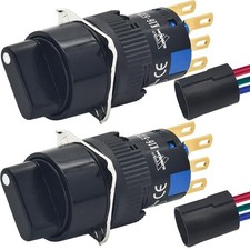 2x Rotary Selector Switch 3 Position ON Off 2NO 2NC DPDT Latching Wire C635