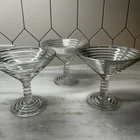 Vintage Manhattan Art Deco Martini Depression Glass Anchor Hocking Ringed