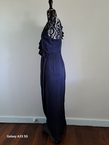 Shona Joy Asymmetrical Frill Dress Sapphire Size 14 - Picture 6 of 9
