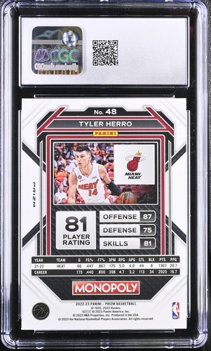2022-23 Panini Prizm Monopoly Tyler Herro #48 Free Parking Basketball CGC 8.5 - Picture 2 of 2