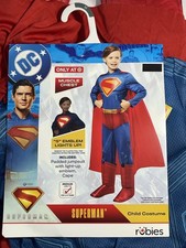 DC Superman Light Up Muscle Costume With Cape Boys Medium 7/8 Halloween Cosplay