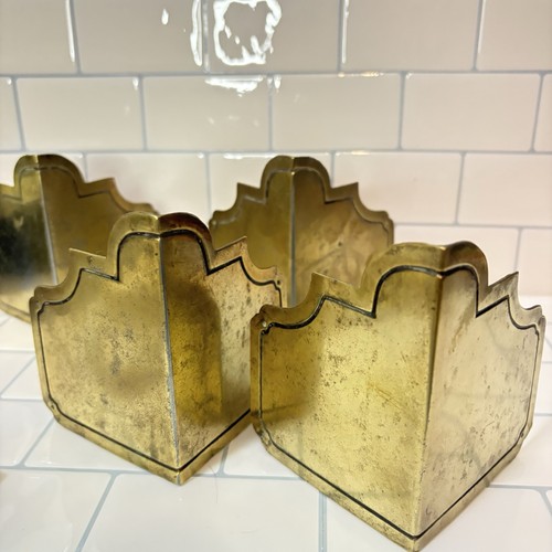 Large Vintage Brass Metal Corner Protector Trunk Table Furniture Victorian Style