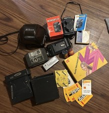 Lot of Assorted Kodak Wonderflex Brownie Cameras Film Nikon Case VNTG AS IS READ