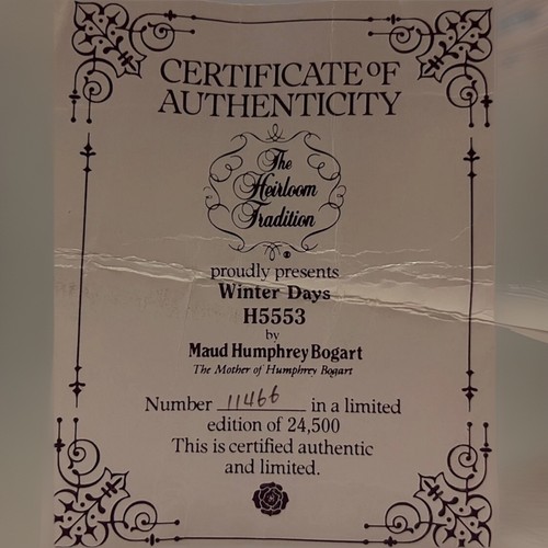 Figura DE COLECCIÓN Maud Humphrey Bogart DÍAS DE INVIERNO Regalos Hamilton (1987) - Imagen 8 de 8