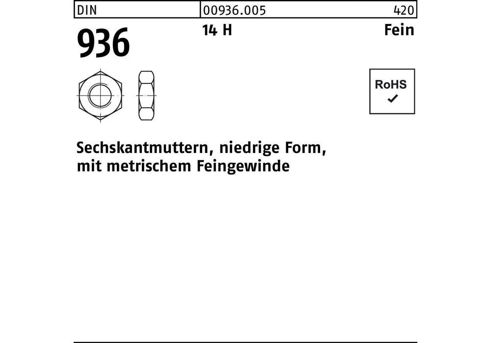 Рейхерный шлифовальный станок DIN 936 М 38 x 1,5 14 Ч