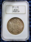 1881-S Morgan Silver Dollar- San Francisco - (Fatty Slab) NGC MS 65 -Nice Toning