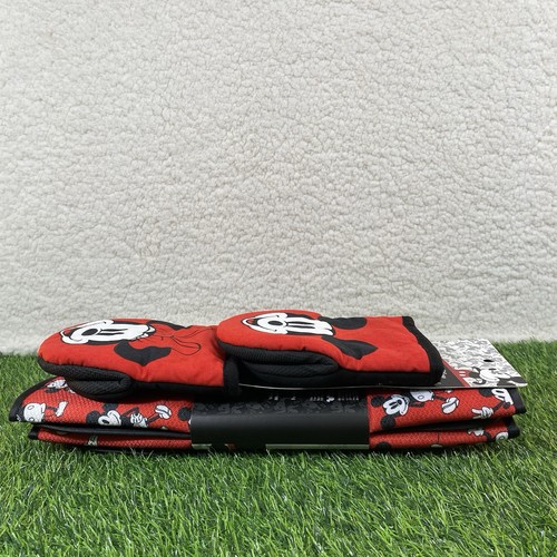 Disney Mini Ofenhandschuhe Geschirr Trockenmatte 2er Set Stück Löffel Mickey Mouse Rot Schwarz - Bild 19 von 23