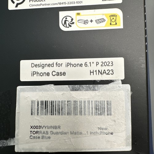 Torras Iphone Case for 6.1 P screens 2023 H1NA23 matte blue - Photo 3 sur 4