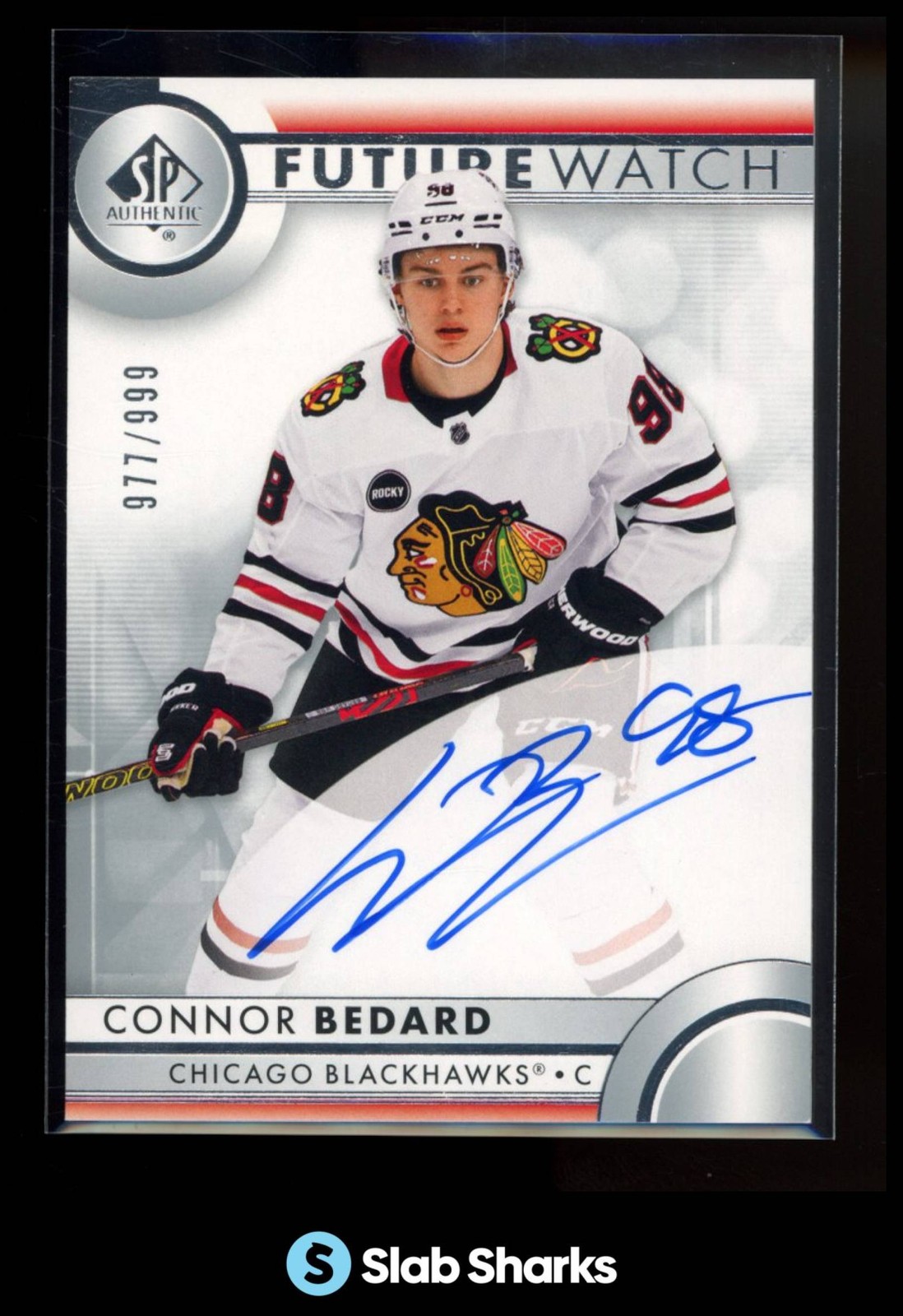 2023 UPPER DECK SP AUTHENTIC #110 CONNOR BEDARD FUTURE WATCH AUTO ROOKIE RC /999