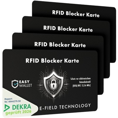 EasyWallet DEKRA-geprüfte NFC/RFID Blocker Karte für sicheren Kartenschutz