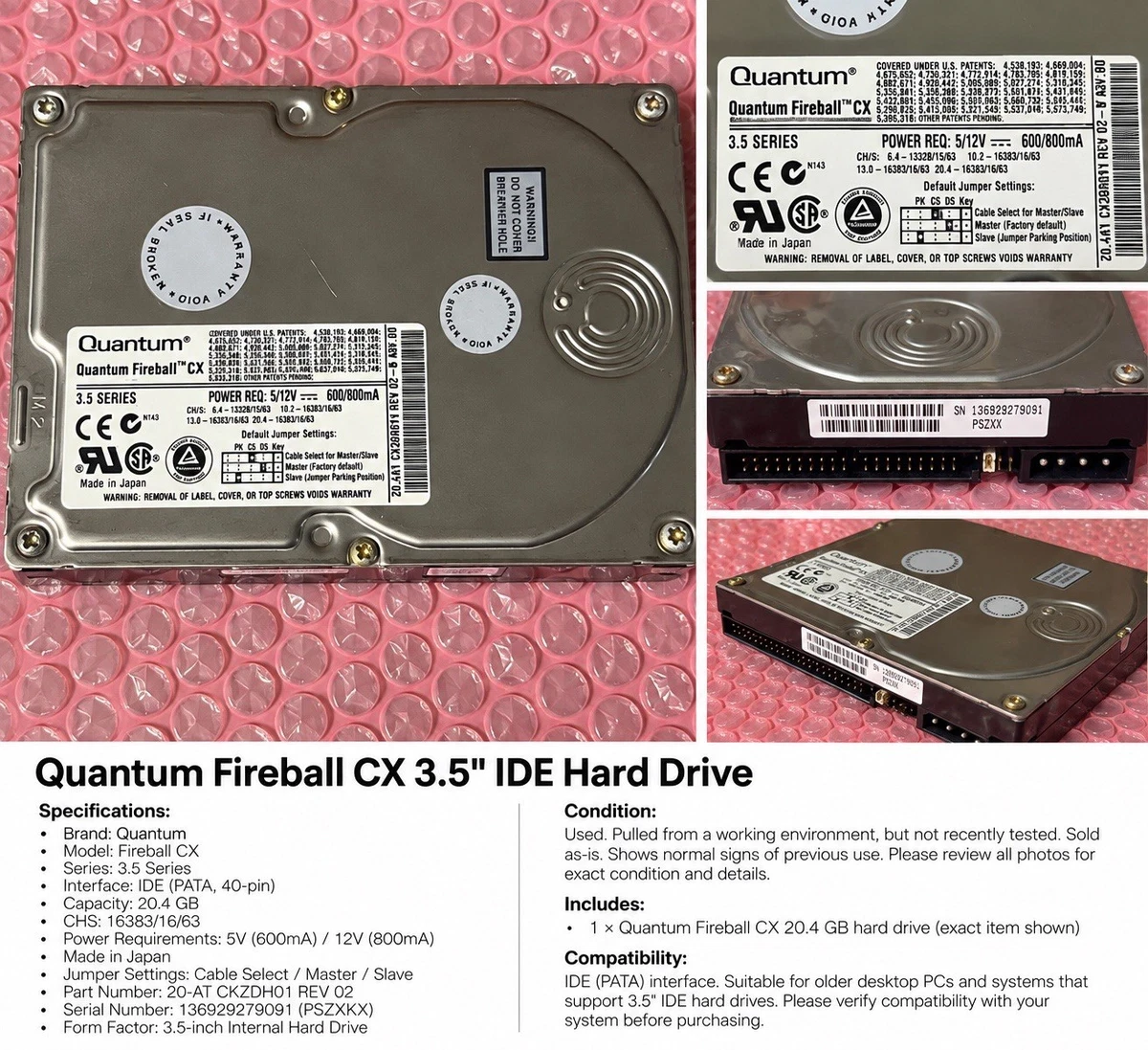 25+ Quantum 3.5 Inch SATA Internal Hard Disk Drives for sale