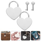 2 Sets Travel Locks Heart Shaped Zinc Alloy Small Locks With Keys