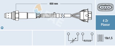Lambdasonde Sensor Abgassteuerung FAE 77613 für PORSCHE 911 996 CARRERA GT 980