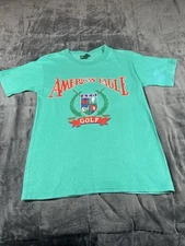 American Eagle Golf Tshirt Vintage 90s A.E.O. Outfitters Green Men Tee Size M