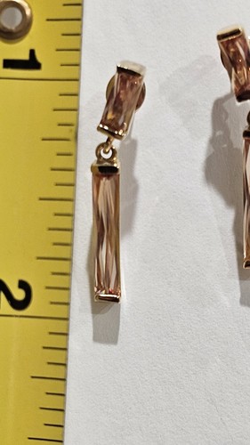 Orecchini pendenti 1" rosa palo tono oro 925/A/P - Foto 7 di 7