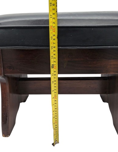 Vintage Ethan Allen Old Tavern MCM Black Pine Wood Storage Ottoman Foot Stool - Picture 6 of 22