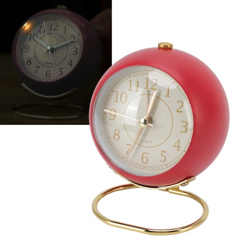 Retro Alarm Clock Silent Decorative Round Ring Base Small Quartz Alarm Clock⊹ - Picture 3 of 12