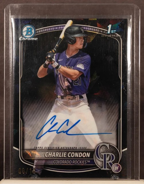 Charlie Condon 2025 Bowman Chrome Black Refractor 1st RC Auto 8/10