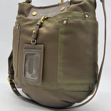 Marc By Marc Jacobs Shoulder Bag 2-way Leather In Khaki Green, In Good Condition