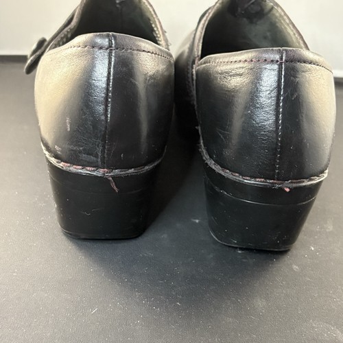 Dansko "Solstice" Black Leather Side Button Closed Back Clogs Sz.10.5 US/41 EU - Picture 3 of 10