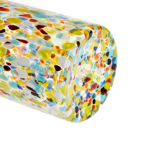 Paquete de 6 cristalería mexicana soplada a mano de 14 oz, vasos de roca confeti, bebidas para servir - Imagen 9 de 10