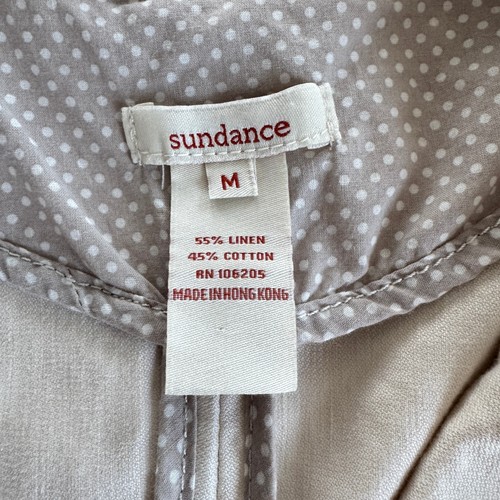SUNDANCE WOMENS MEDIUM KHAKI LINEN LAGENLOOK JACKET BLAZER ORANGE STITCHING - Picture 6 of 8