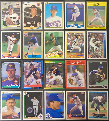 NOLAN RYAN Lot (80) 1985-2022 - Mets/Angels/Astros/Rangers - All sleeved/listed!