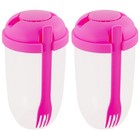 2pcs Keep Fit Salad Meal Shaker Cups Portable Cups with Fork 1000ml cups