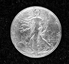 1945 Walking Liberty, silver Half-dollar, circulated, ungraded