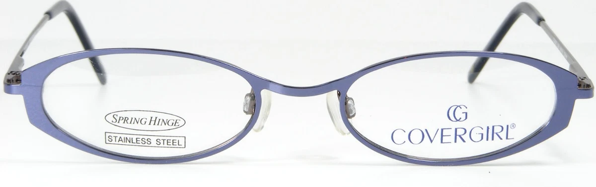 Covergirl Eyeglasses Frame CG500‎ 008 52-17-135 Gunmetal Blue Half Rim H3612 COVERGIRL CG216 369 Small Gunmetal Oval Half Rim Eyeglasses  main image 4