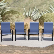 Patio Dining Chairs Set of 4, Outdoor Dining Chairs with High Back, Me