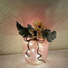 6 PC Unique Handmade Mason Jar Decor Wedding Shower Party Lights Not Included