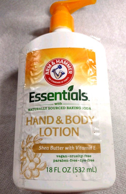 Hand & Body Lotion Arm & Hammer Essentials Shea Butter/Vitamin E.  18 Oz S5