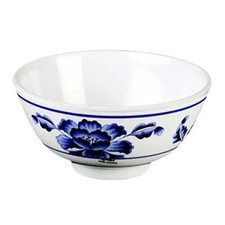 Thunder Group 3006TB 9 oz Lotus Pattern Melamine Rice Bowl - 1 Doz