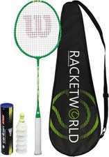 Wilson Zone Badminton Racket Set with Shuttlecocks, Premium Carry Case