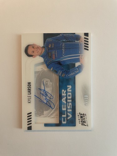 Kyle Larson - 2019 Panini Prime Racing Autograph Auto /10 Clear Vision Black - Picture 1 of 2