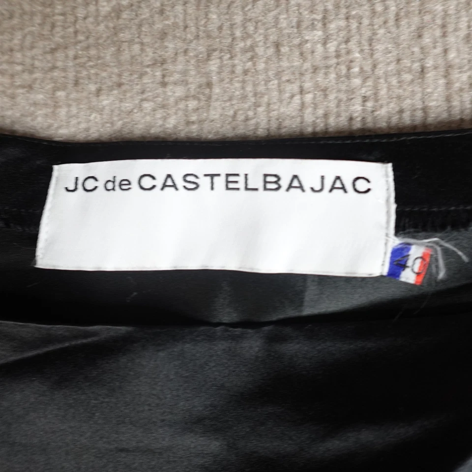 JC De Castelbajac Womens Dress Medium Black Face Zipper 100% Silk - Image 3 of 4