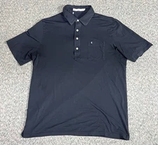 Criquet Polo Shirt Mens Size XL Black Pima Cotton Stretch Pocket Short Sleeve